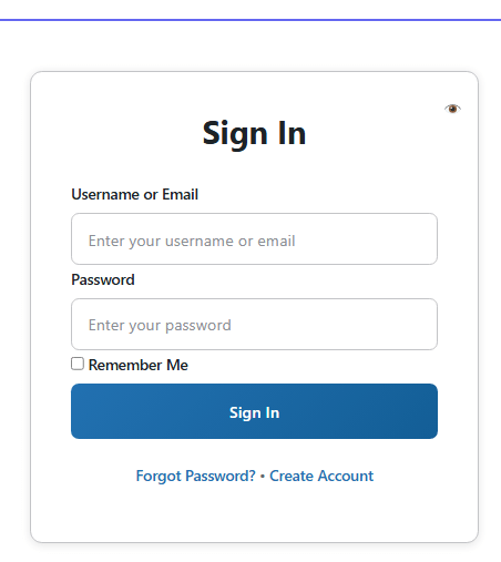 log-in page